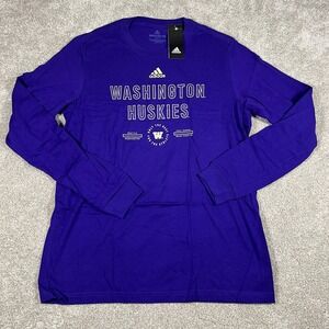 Adidas Mens Medium Purple Washington‎ Huskies College NCAA Amplifier T-Shirt NWT